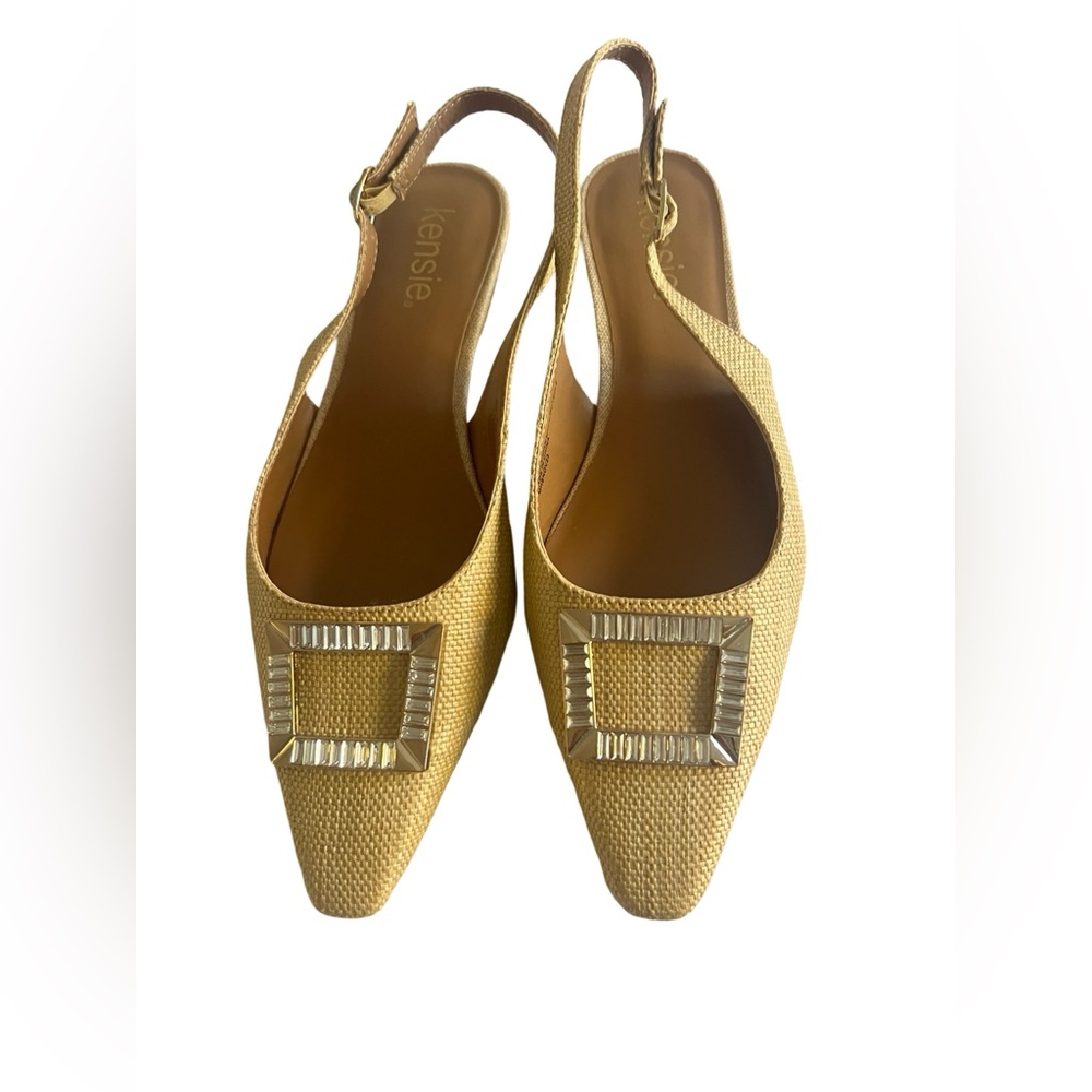 Kensie Yellow Pointy Toe Slingback Heels Size 8.5